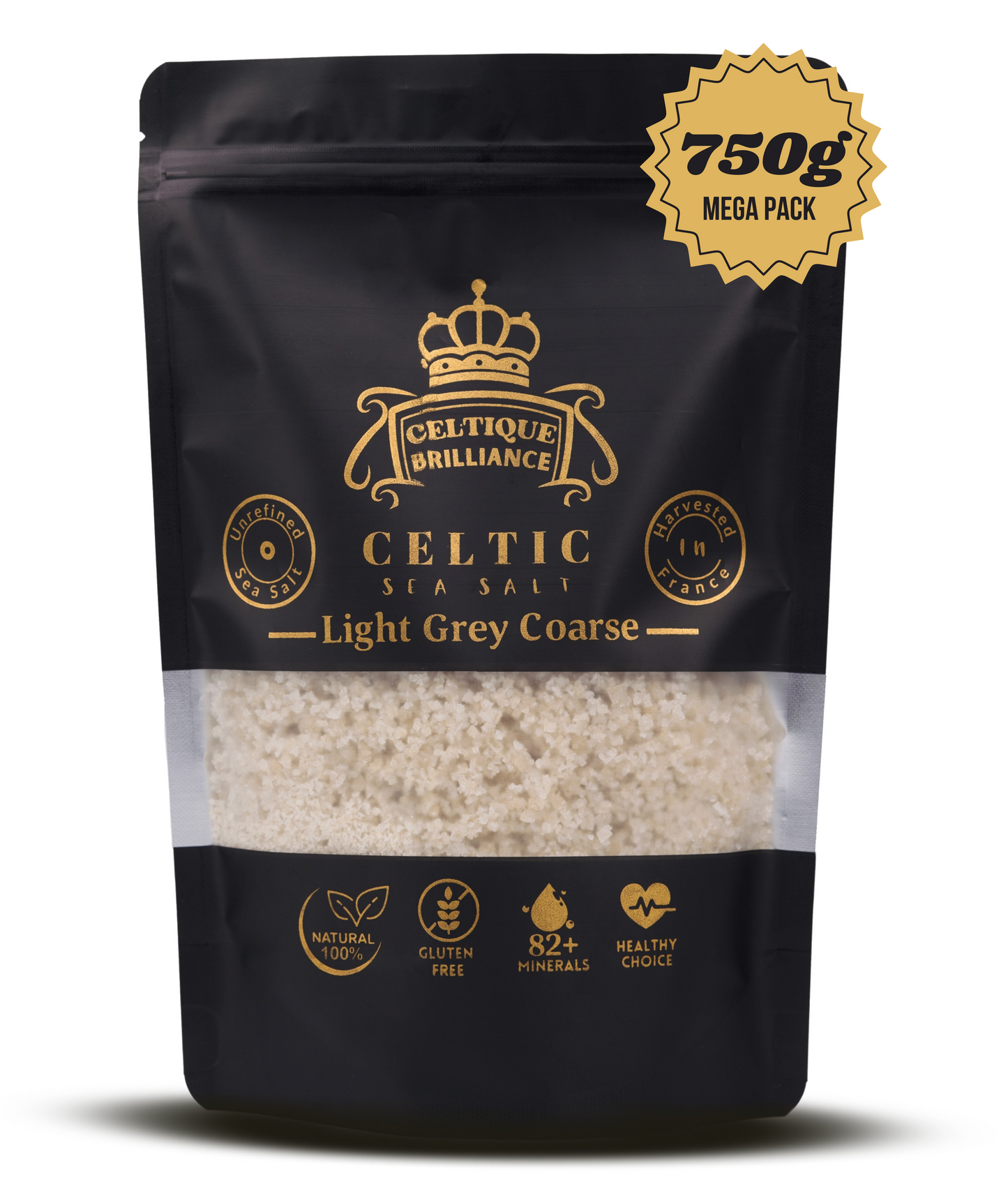 Celtique Brilliance Celtic Coarse Sea Salt - 100% Natural Unrefined Light Grey - Rich in minerals harvested from France