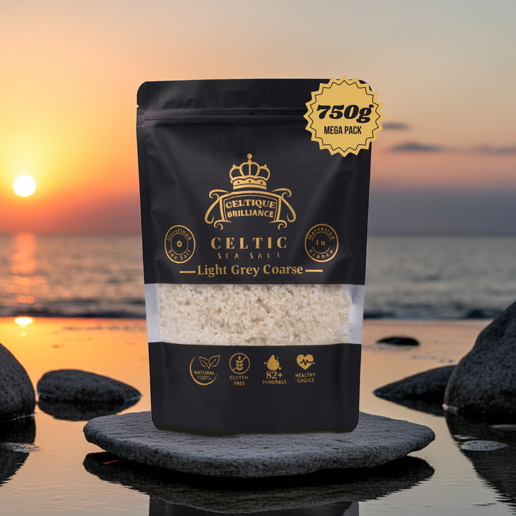 Celtique Brilliance Celtic Coarse Sea Salt - 100% Natural Unrefined Light Grey - Rich in minerals harvested from France