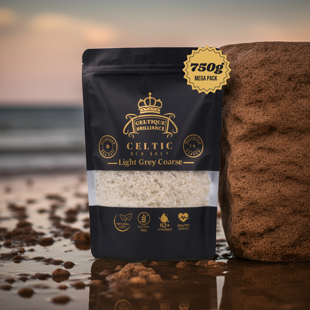 Celtique Brilliance Celtic Coarse Sea Salt - 100% Natural Unrefined Light Grey - Rich in minerals harvested from France