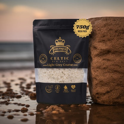 Celtique Brilliance Celtic Coarse Sea Salt - 100% Natural Unrefined Light Grey - Rich in minerals harvested from France