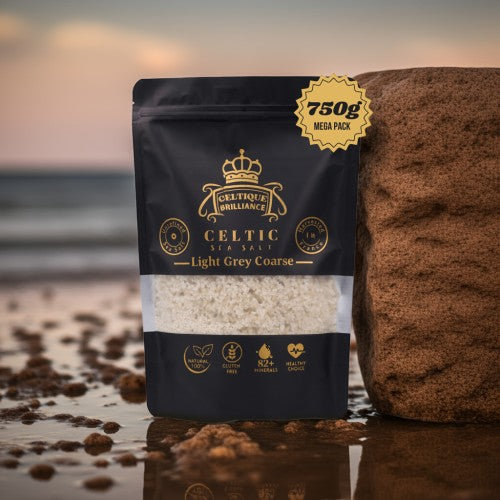 Celtique Brilliance Celtic Coarse Sea Salt - 100% Natural Unrefined Light Grey - Rich in minerals harvested from France
