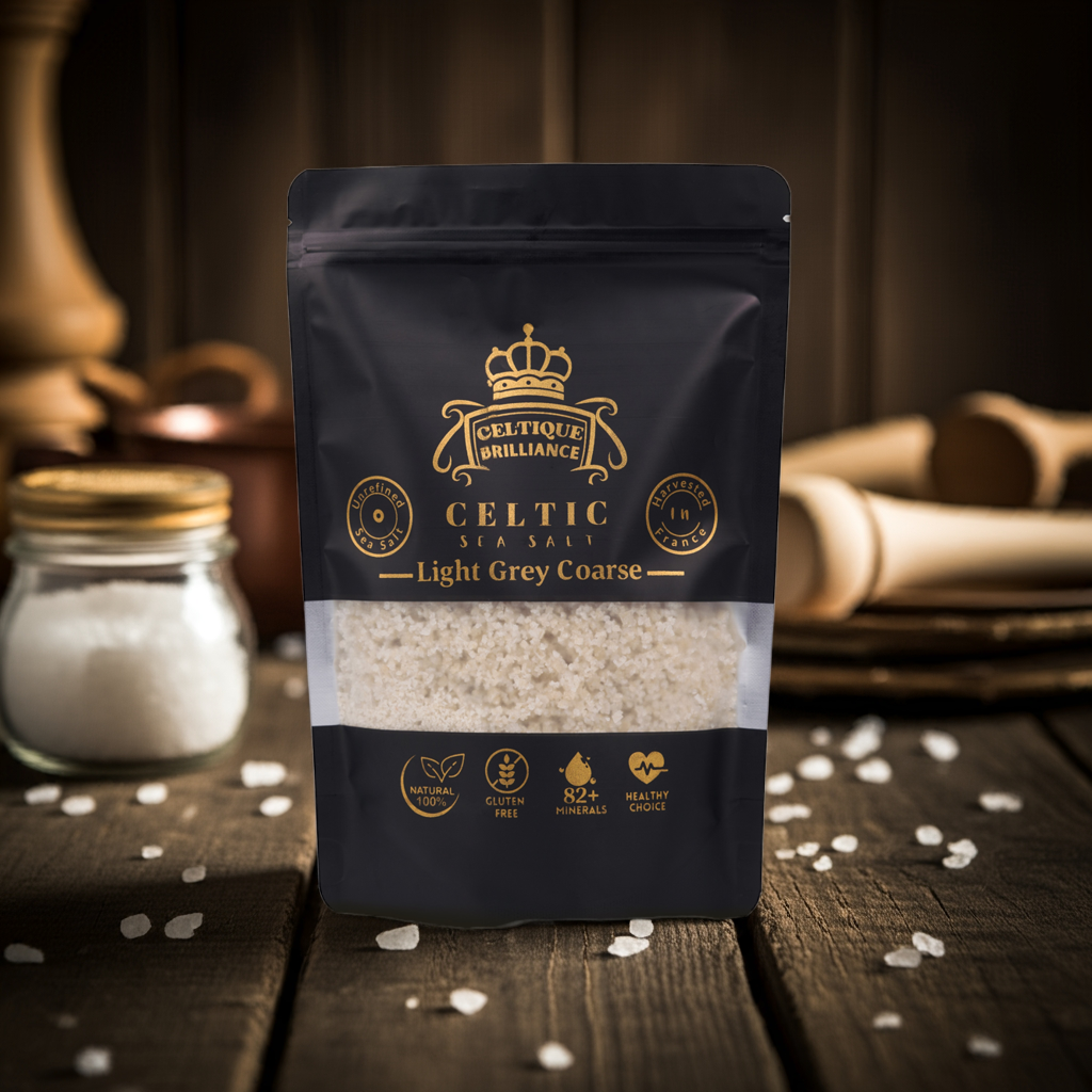 Celtique Brilliance Celtic Coarse Sea Salt - 100% Natural Unrefined Light Grey - Rich in minerals harvested from France