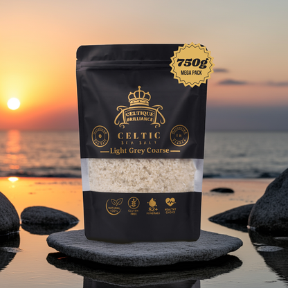Celtique Brilliance Celtic Coarse Sea Salt - 100% Natural Unrefined Light Grey - Rich in minerals harvested from France